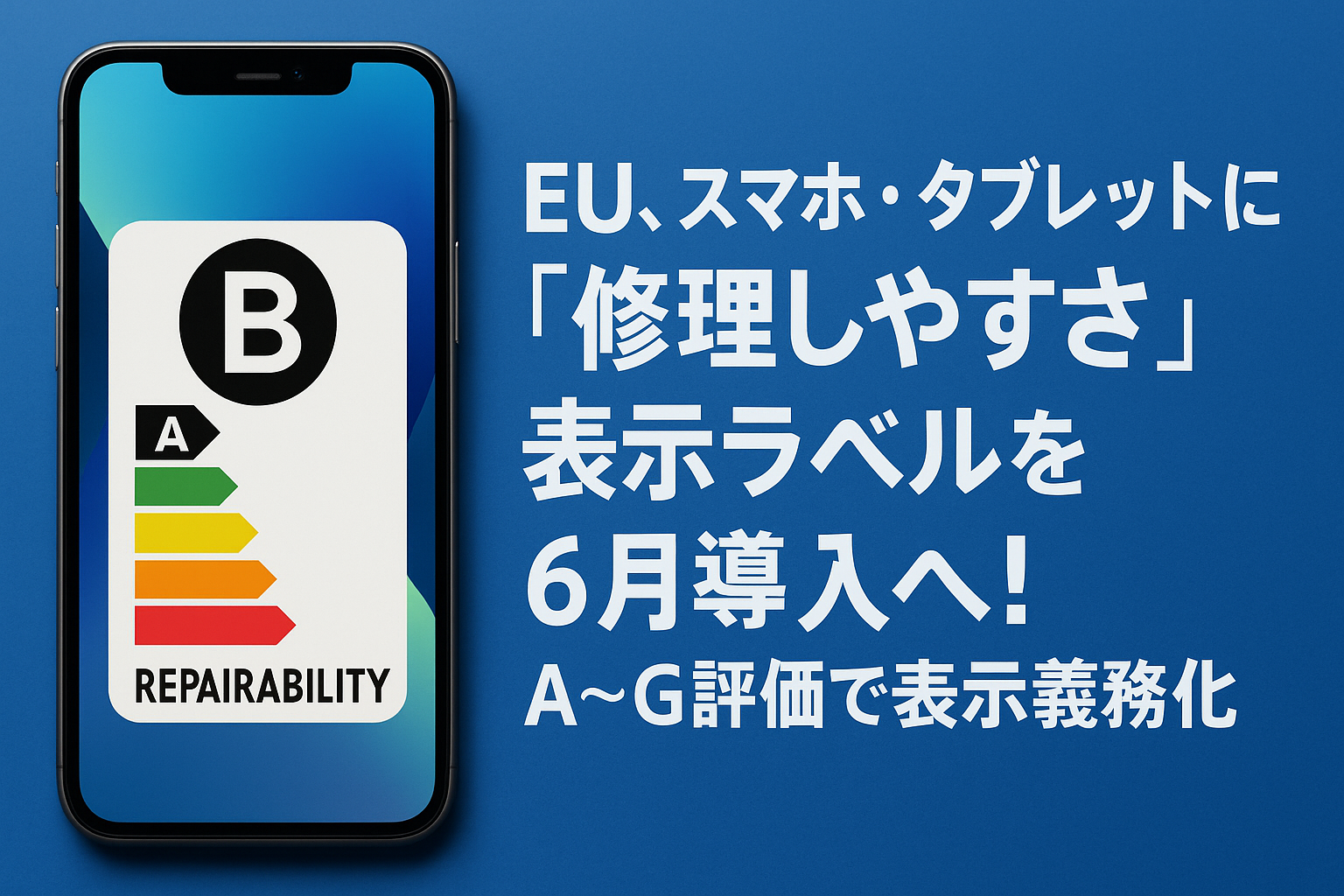 EUスマホ修理しやすさの表示ラベルを導入
