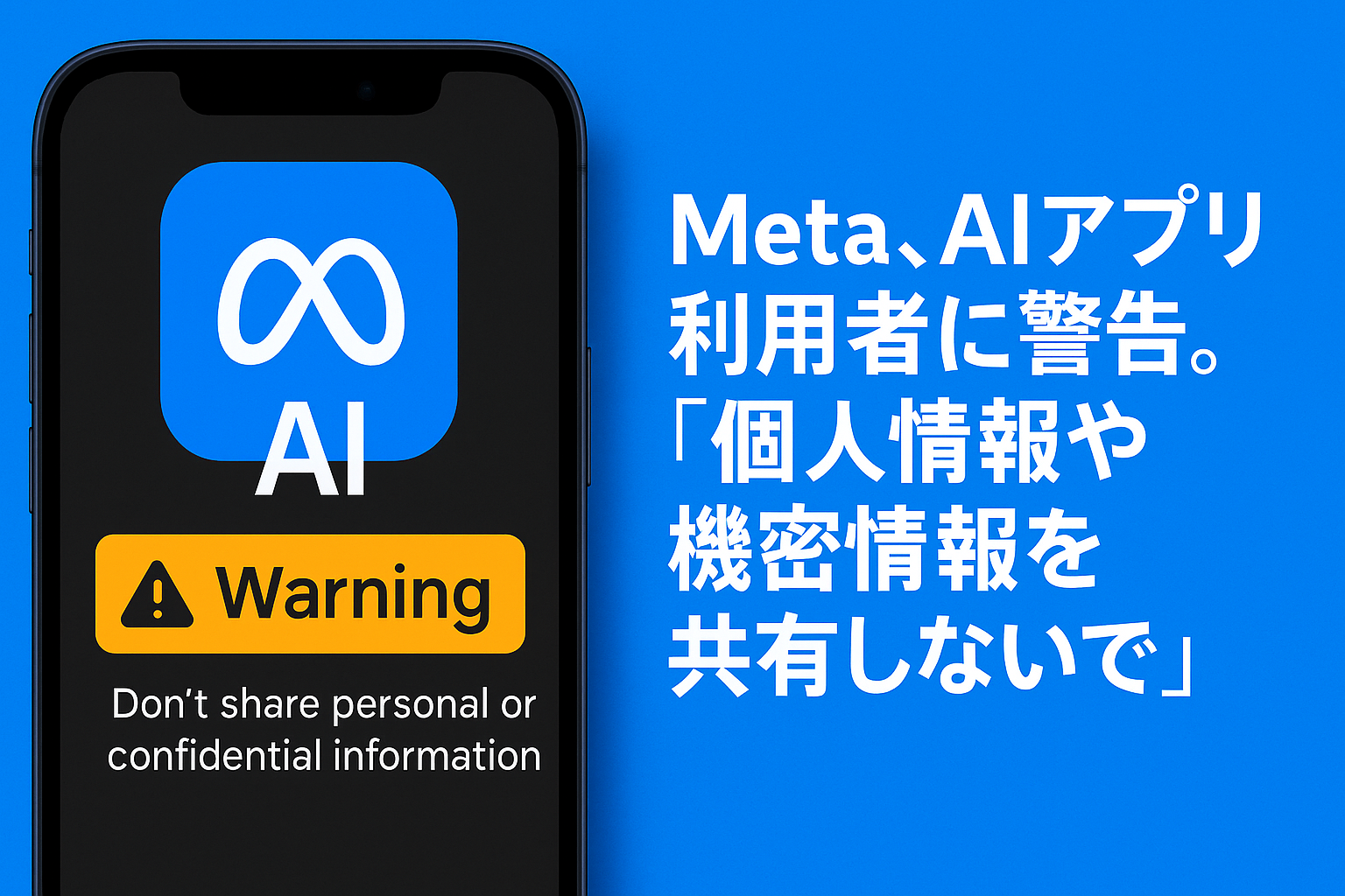 Meta AIに個人情報や機密情報を共有しないで