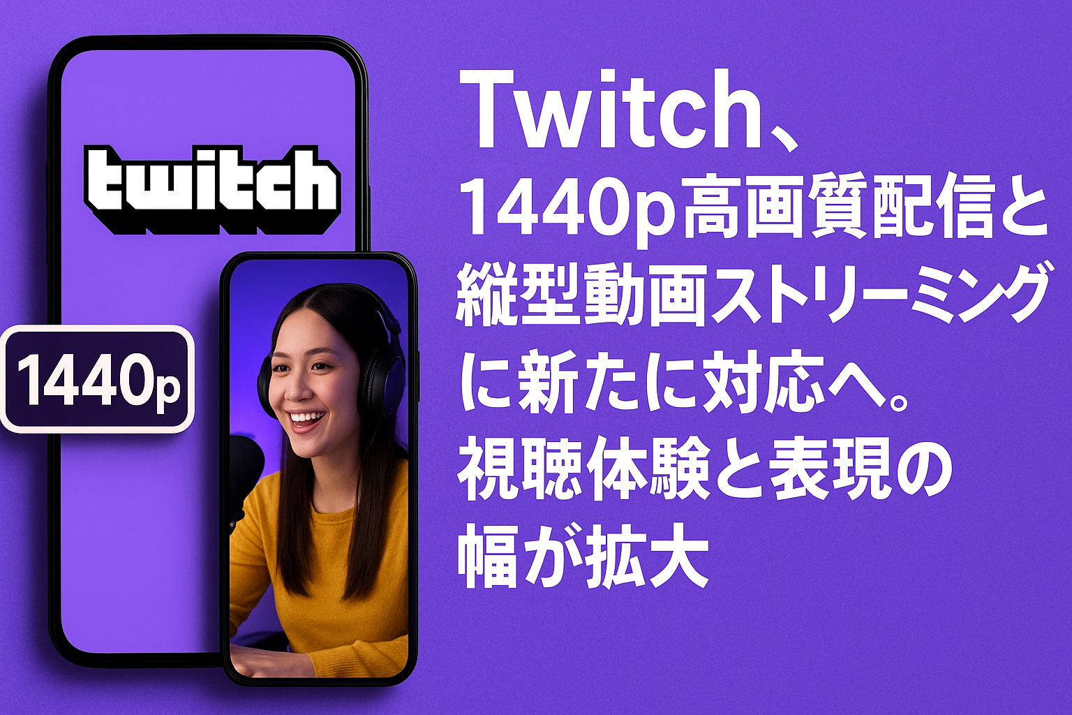 Twitch 1440pと縦型動画機能追加
