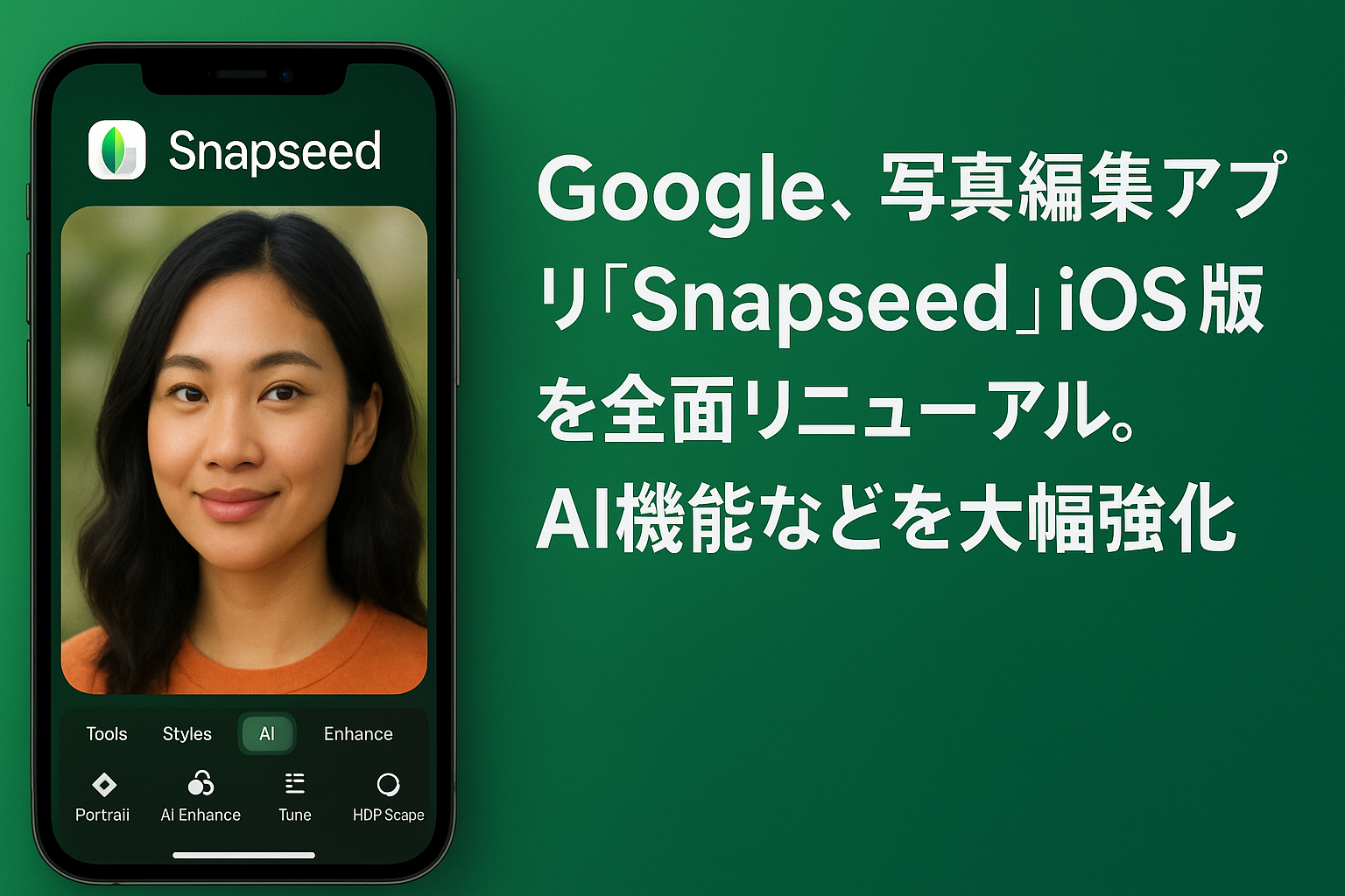 Google Snapseed iOS版をリニューアル