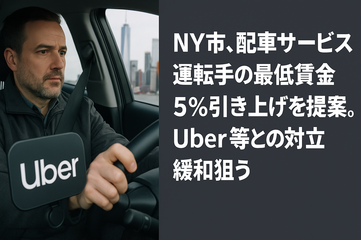 NY市配車サービス 運転手の最低賃金5%引き上げ