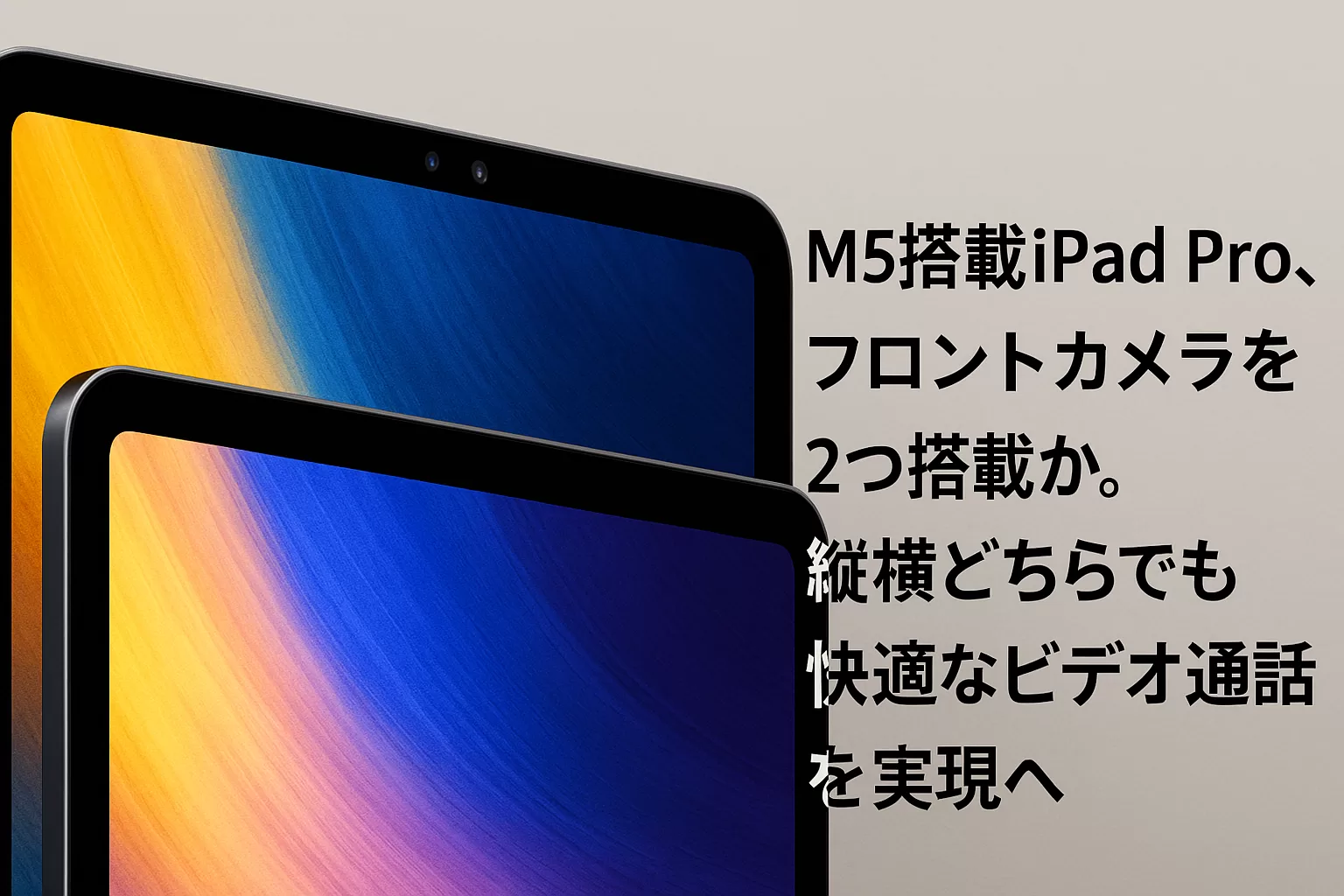 M5搭載iPad Pro、フロントカメラを2つ搭載か。縦横どちらでも快適なビデオ通話を実現へ