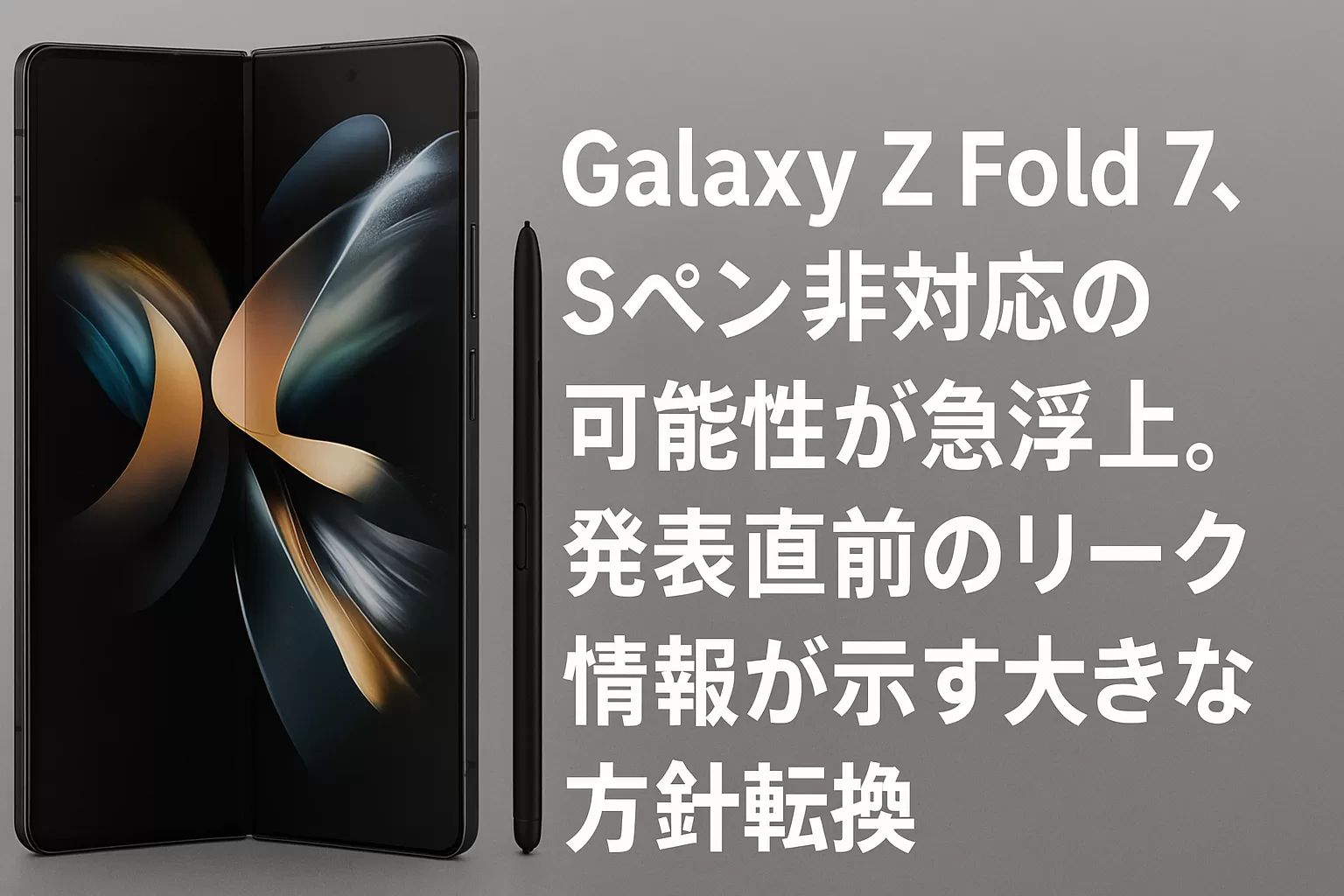 Galaxy Z Fold 7、Sペン非対応の可能性が急浮上。発表直前のリーク情報が示す大きな方針転換
